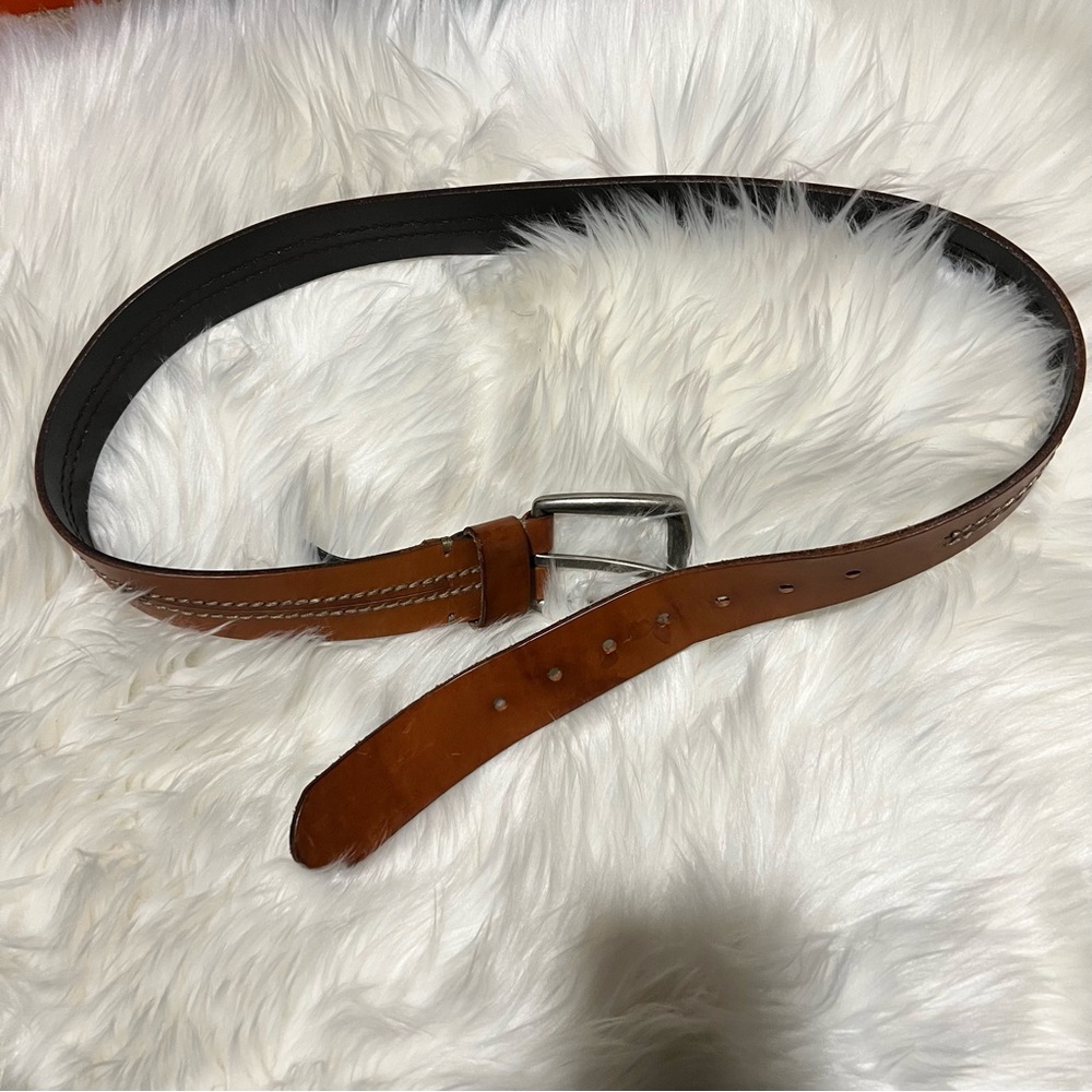 Banana Republic Brown Leather Belt with Silver Buckle
